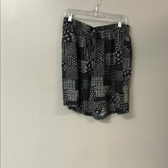 Analog Black and White High Waist Tie Front Mini Shorts - Picture 1 of 3